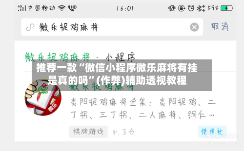推荐一款“微信小程序微乐麻将有挂是真的吗	”(作弊)辅助透视教程-第2张图片