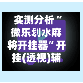 实测分析“微乐划水麻将开挂器”开挂(透视)辅助-第3张图片