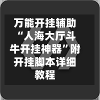 万能开挂辅助“人海大厅斗牛开挂神器”附开挂脚本详细教程-第2张图片