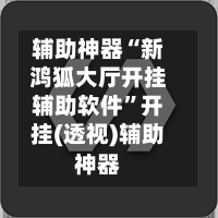 辅助神器“新鸿狐大厅开挂辅助软件	”开挂(透视)辅助神器-第2张图片