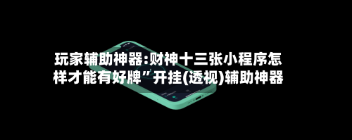 玩家辅助神器:财神十三张小程序怎样才能有好牌”开挂(透视)辅助神器-第2张图片