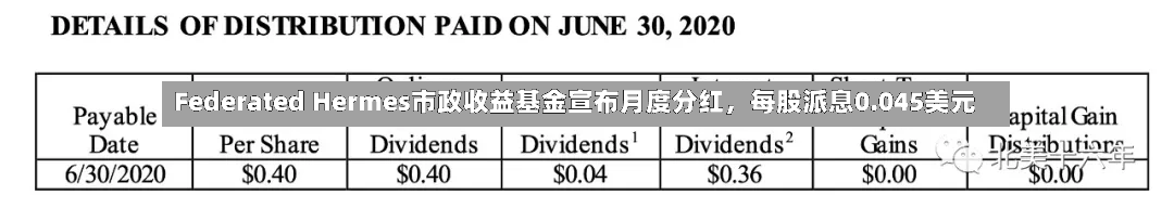Federated Hermes市政收益基金宣布月度分红	，每股派息0.045美元-第3张图片
