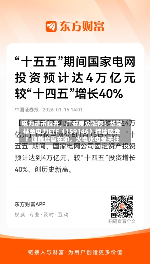 电力逆市拉升，广安爱众涨停！华宝基金电力ETF（159146）持续吸金！迎峰度夏在即	，火电水电受关注-第2张图片