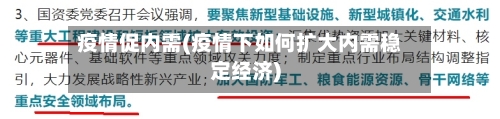 疫情促内需(疫情下如何扩大内需稳定经济)