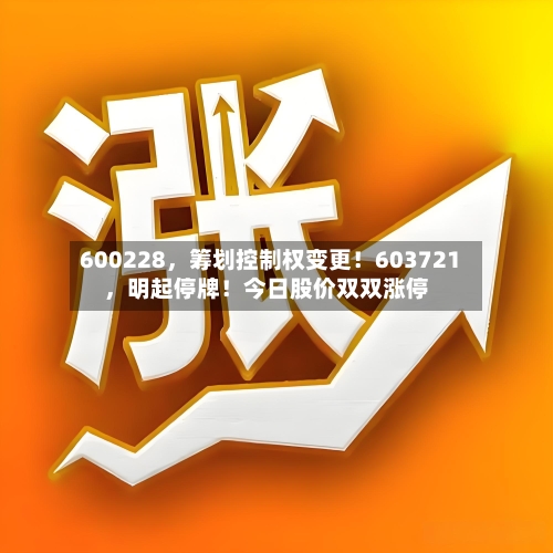 600228，筹划控制权变更！603721，明起停牌！今日股价双双涨停-第2张图片