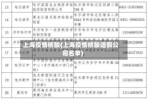 上海疫情核酸(上海疫情核酸造假公司名单)-第2张图片