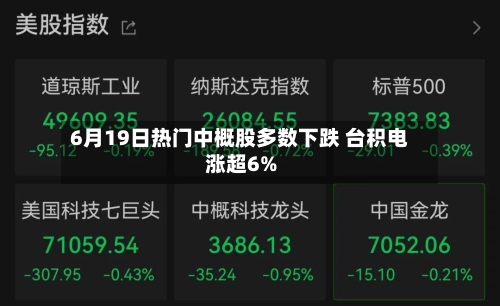 6月19日热门中概股多数下跌 台积电涨超6%