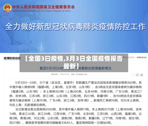 【全国3曰疫情,3月3日全国疫情报告最新】