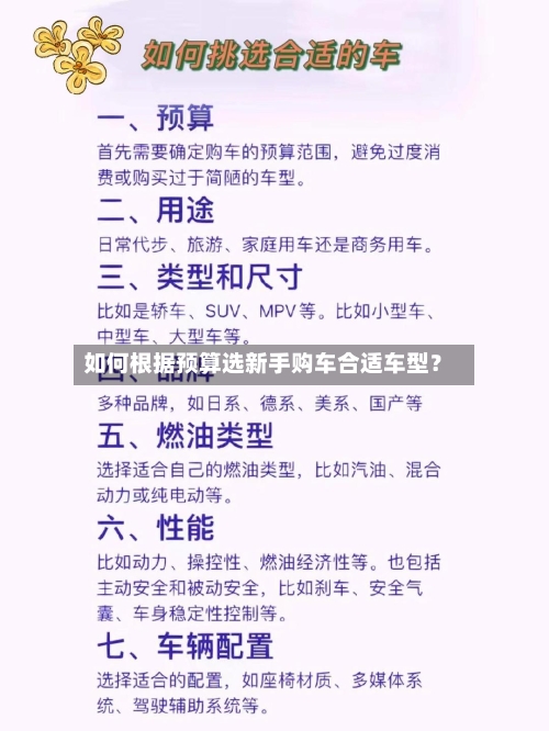 如何根据预算选新手购车合适车型？-第2张图片