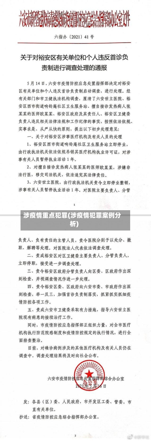 涉疫情重点犯罪(涉疫情犯罪案例分析)
