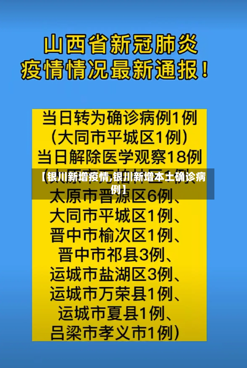 【银川新增疫情,银川新增本土确诊病例】
