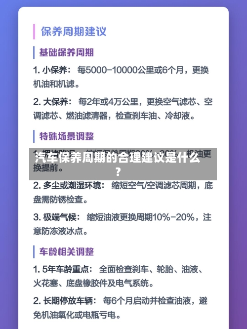 汽车保养周期的合理建议是什么？-第3张图片
