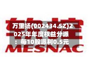 万里扬(002434.SZ)2025年年度权益分派：每10股派利0.5元