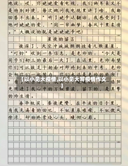 【以小见大疫情,以小见大写疫情作文】-第3张图片