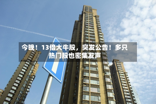 今晚！13倍大牛股，突发公告！多只热门股也密集发声