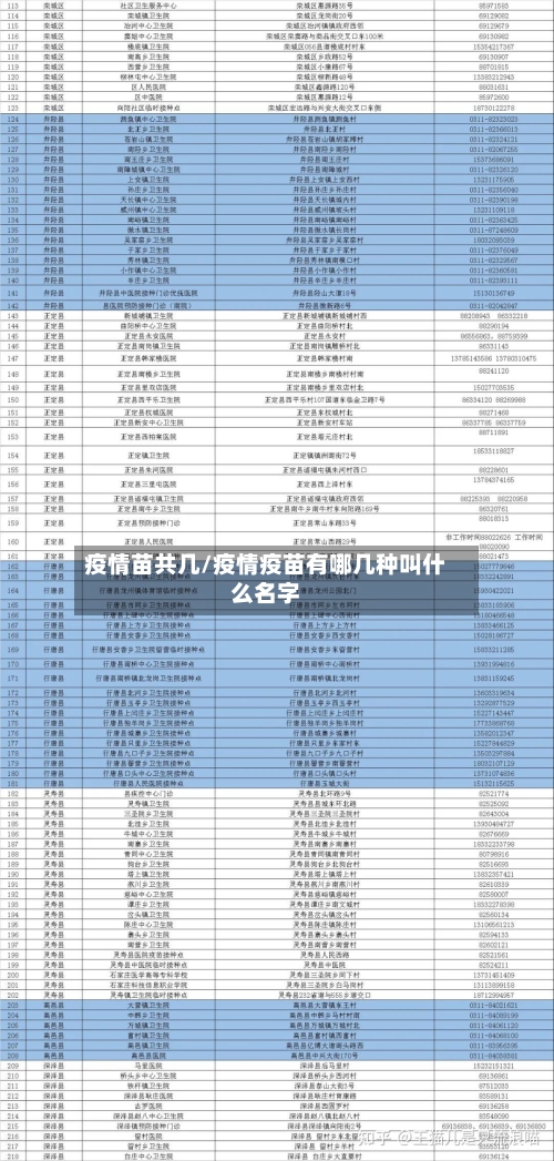 疫情苗共几/疫情疫苗有哪几种叫什么名字-第2张图片