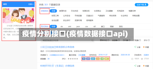 疫情分别接口(疫情数据接口api)