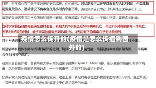 疫情怎么传开的(疫情是怎么传播到国外的)-第2张图片